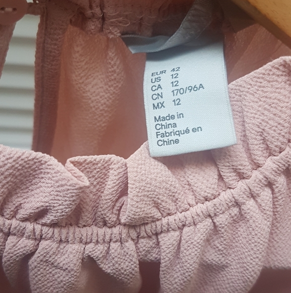 Size 12 blush H&M sleeveless chiffon dress - Picture 5 of 5